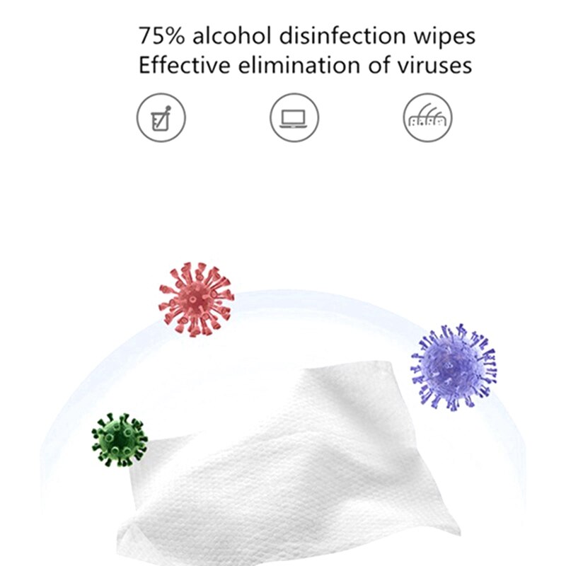 200 blatt 75% Alkohol Desinfektionstücher Einweg Desinfektion Baumwolle Tücher ,75% Weiche Alkohol Tücher für draussen drinnen Sanitiz