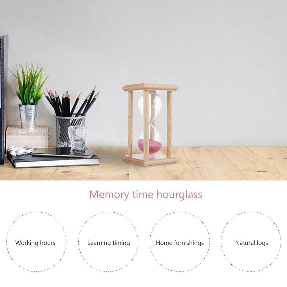 Wooden Frame Hourglass Glass Transparent Glass Sandglass Restaurant Accessories