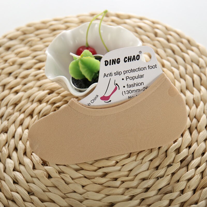 5 Pairs Summer Candy Color Invisible Non-slip Low Cut Socks Female Women Casual Cotton Breathable Girls Ankle Boat Socks: Khaki
