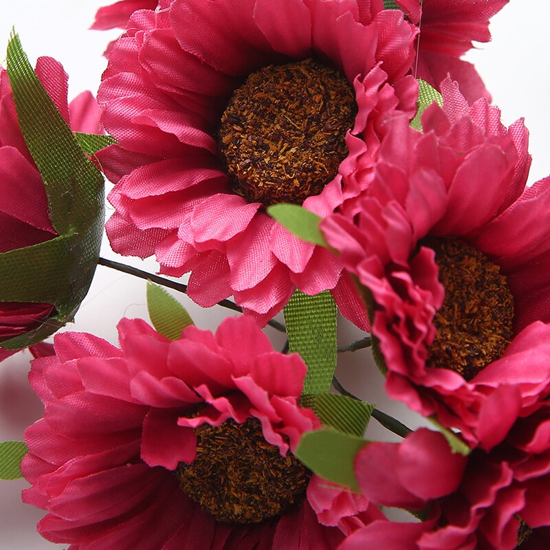 6 stk/parti 5cm kunstig blomst silke gerbera solsikkebukett til bryllup hjemme hage vase dekorasjon diy krans utklippsbok