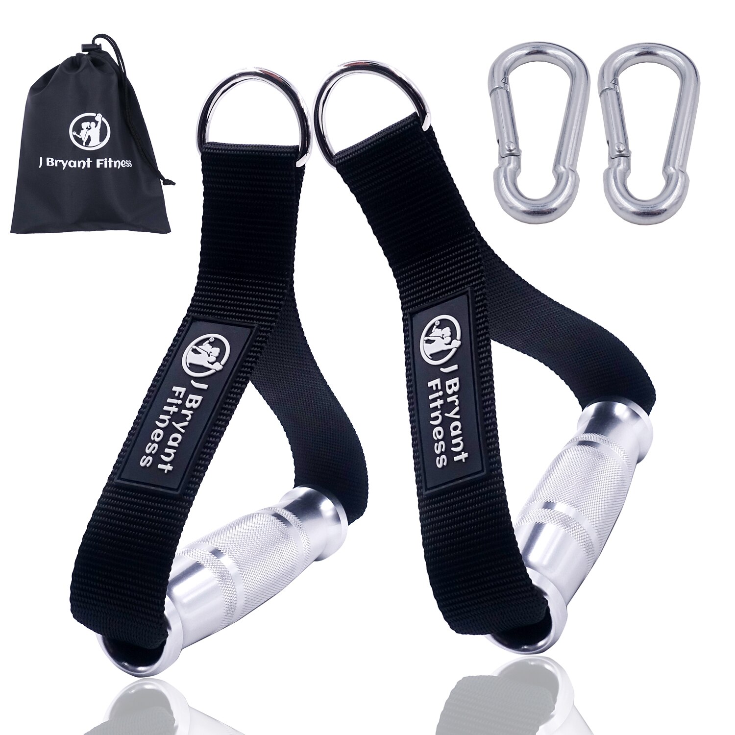 1 paio di impugnature per palestra in metallo resistente con gancio a D per fasce di resistenza per macchine a cavo tirare verso il basso attrezzature per il fitness a casa: nero con Hook