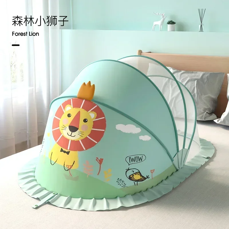 128x65x70cm Tragbare Faltbare Krippe Kinder Moskito Net Zelt Kinder Sommer Wiege Bett Krippe Schlafen Moskito net Schlaf Matte: green