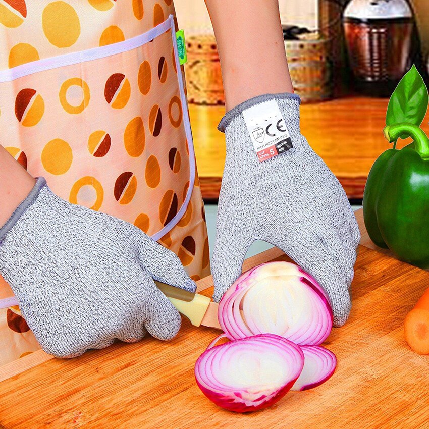 1 par guantes resistentes al corte guantes de corte de protección Nivel 5, guantes de corte para cocina Shucking de ostras, corte de carne, tamaño M/L/XL