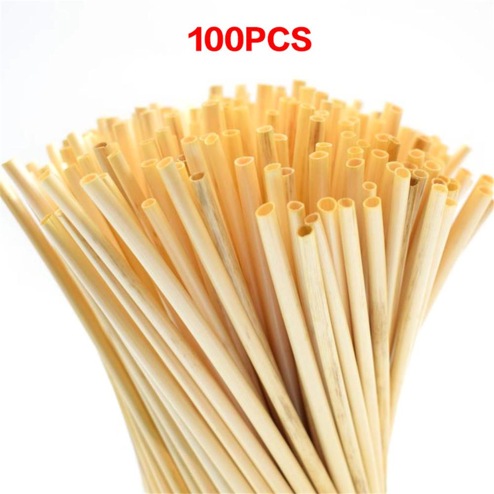 100Pcs Natuurlijke Tarwe Stro Rietjes Biologisch Afbreekbare Milieuvriendelijke Draagbare Rietje Keuken Bar Accessoires 20Cm: Default Title