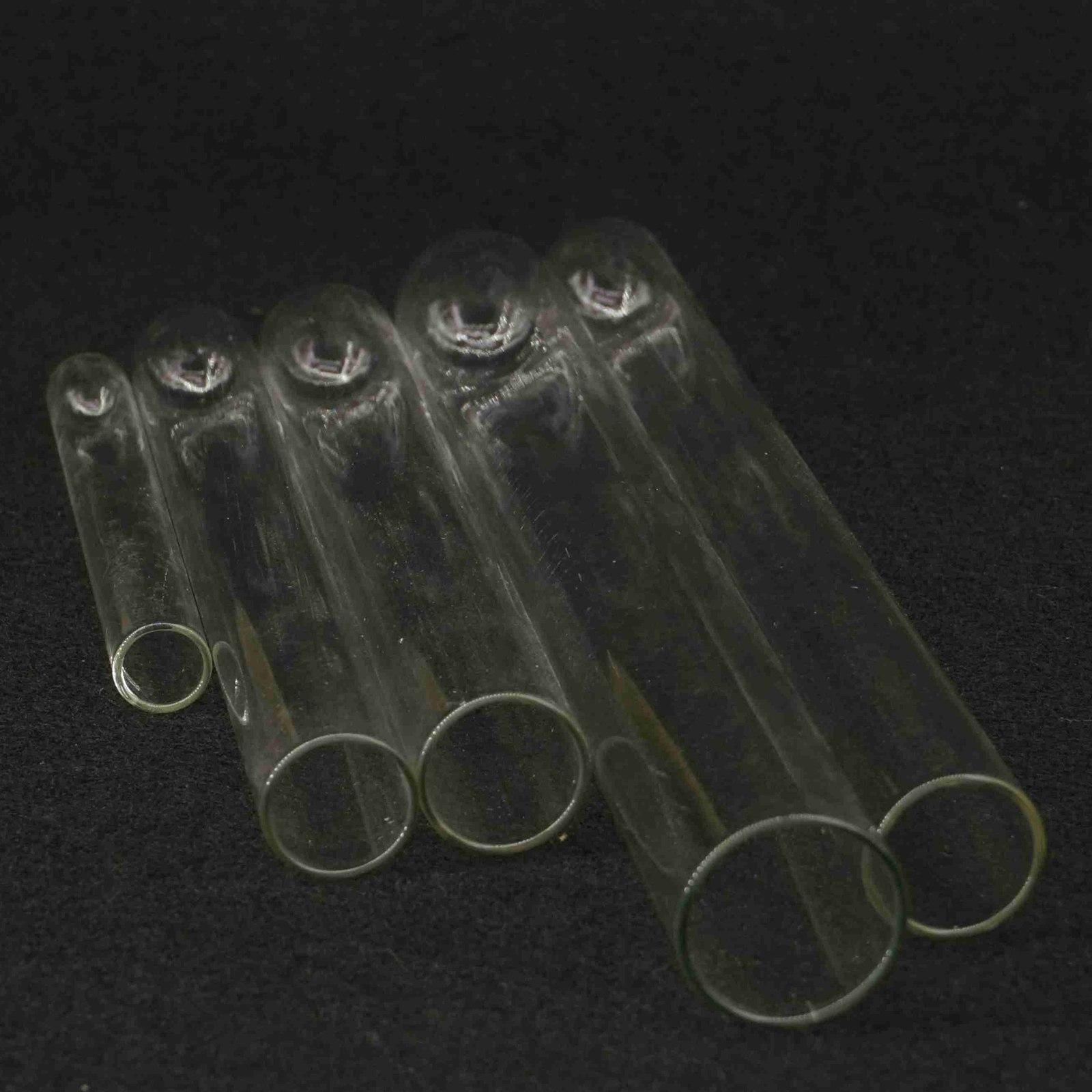 Lote (5) tubo de ensaio transparente de tamanhos múltiplos, tubo de ensaio de 10mm-18mm de diâmetro 75-180mm de comprimento de laboratório fundo redondo