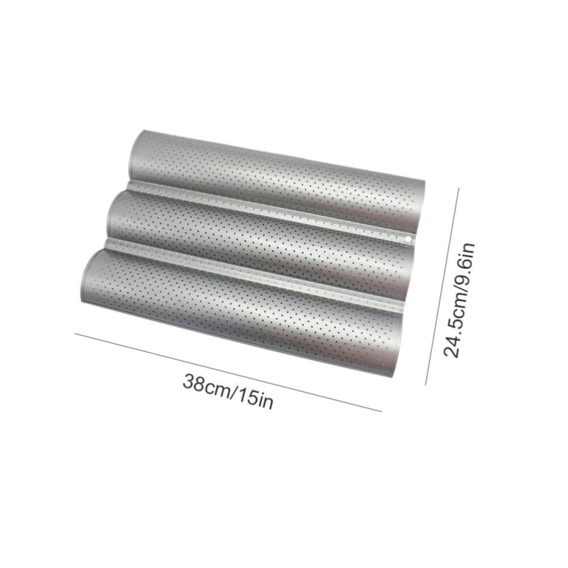 French Bread Baking Mold Bread Wave Baking Tray Cake Baguette Mold Pans 3 Groove Waves Bread Baking Tools Bread Trough