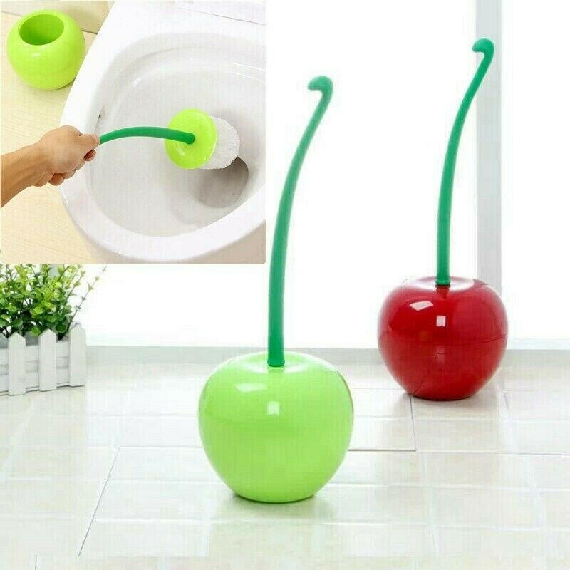 Cepillo lavador y encantador en forma de cereza, cepillo de baño y Set de soporte para limpieza, accesorios de baño