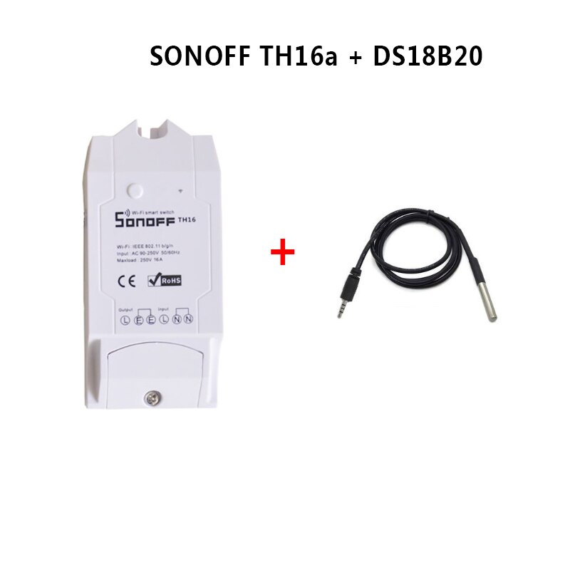 Sonoff th 16a/10a control de temperatura y humedad WiFi interruptor inteligente Sensor con temporizador inalámbrico hogar ds18b20