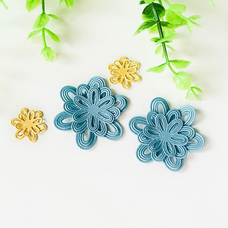 12pcs/set 3D Flower dies Metal Cutting Dies for Scrapbooking Photo Album Decoration Paper Card Making Embossing Craft Dies Cut