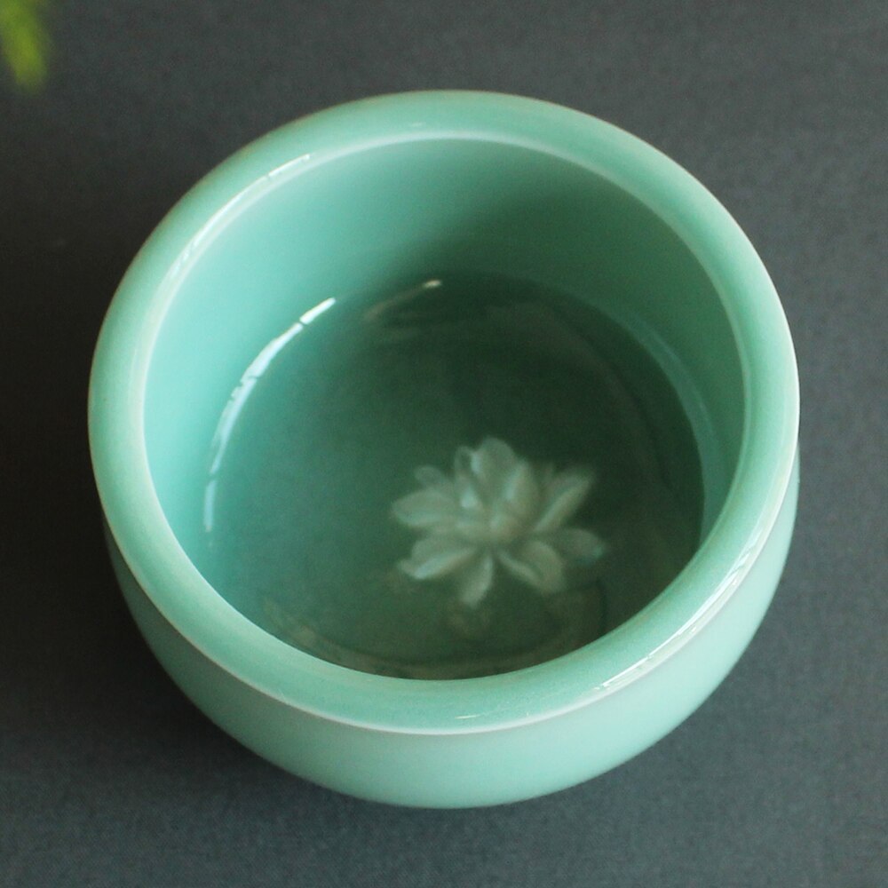 Kinesisk longquan celadon porcelæn 90ml te ceremoni køkkengrej drinkware kontor mester kop kina tekopper