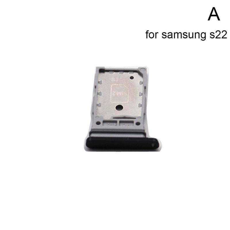 Sd Sim Card Trays Voor Samsung Galaxy S22 Serie Mini Telefoon Kaarthouder Sim Chip Reader Card Slot Houder Lade zilver Zwart Q5S2: S22 black