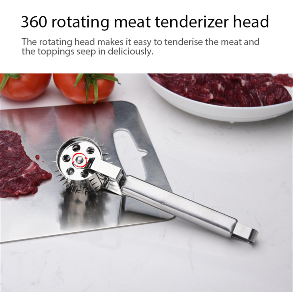 Mincer Meat Tenderizer Roller Stainless Steel Rolling Hammer Needle Seasoning Stick for Steak Chicken Pork Beef Kitchen Gadgets