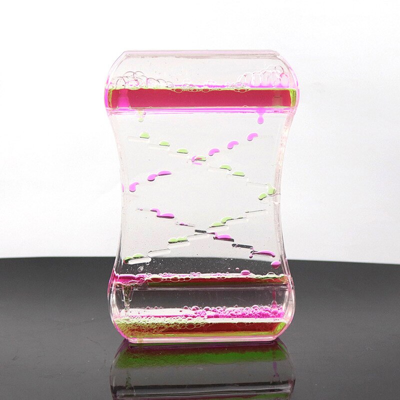1 pc dobbelt farve flydende flydende drypolie akryl timeglas flydende bevægelse timer visuel bevægelse timeglas timer boligindretning