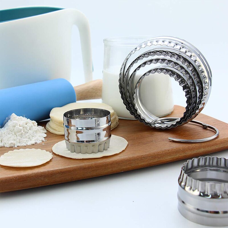 Emporte-pièce métallique carré ou rond, 6 pièces, double face, pour pâte à gâteau Fondant, Diy, 115