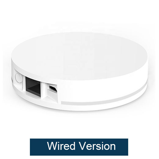 Zemismart tuya zigbee 3.0 hub wifi smart home bridge trådløs fjernkontroll kablet smart life gateway: Kablet nav