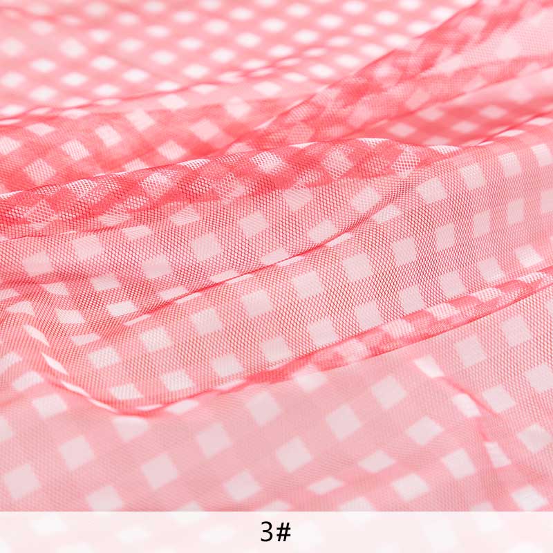 Tela de encaje a cuadros, tela de tul transparente, decoración de boda, suministros para eventos de Navidad, 45x135 Cm, TJ1178: XL / Rojo