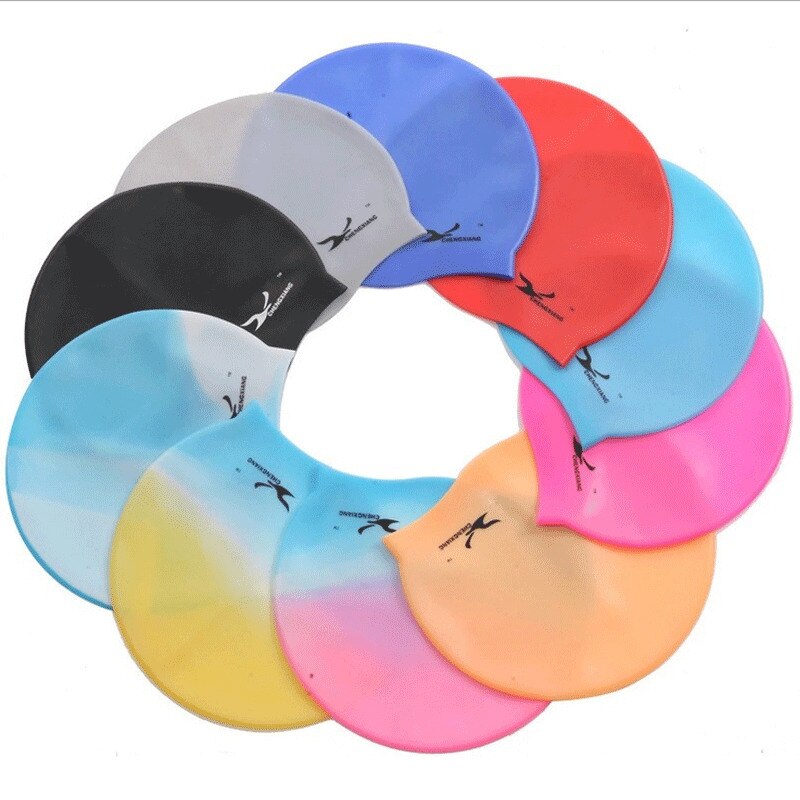13 Styles Swimming Cap Waterproof Silicone Swim Pool Hat Adult Men Long Hair Women stretch Swimming Hats