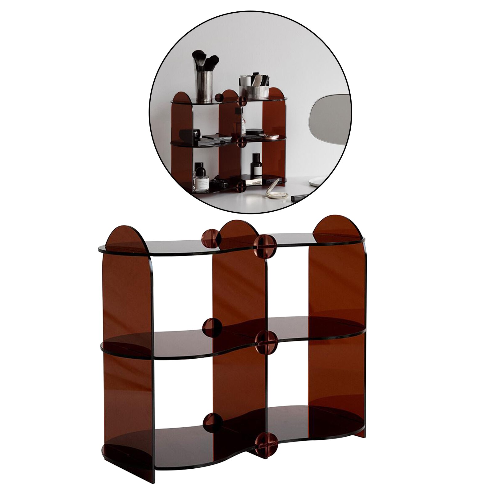 Acrylic Spice Rack, 3-Tier Cabinet Shelf Organizer for Storage of Bottles in the Kitchen: Brown