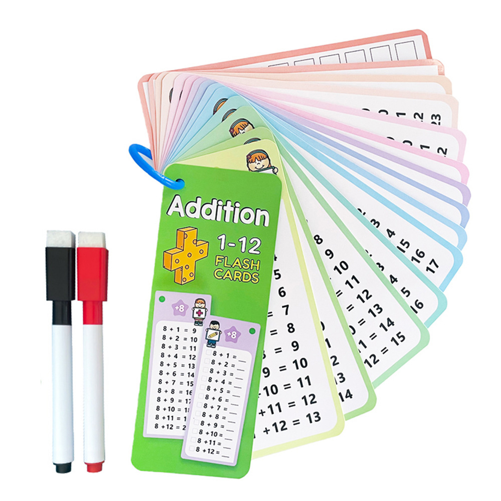 0-12 Multiplication Charts, Times Table Cards, Self Check Math Learning Tool, Practice Quick Calculation Mathematics Flashcard