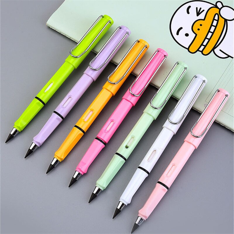 Crayon éternel écriture illimité, stylo de croquis d'art d'écriture pour enfants, stylos de peinture sans encre, papeterie fournitures scolaires