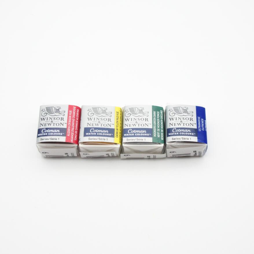 Winsor & newton cotman solid akvarellmaling halvpanne 40 farger blå akvarellpensler: 4c
