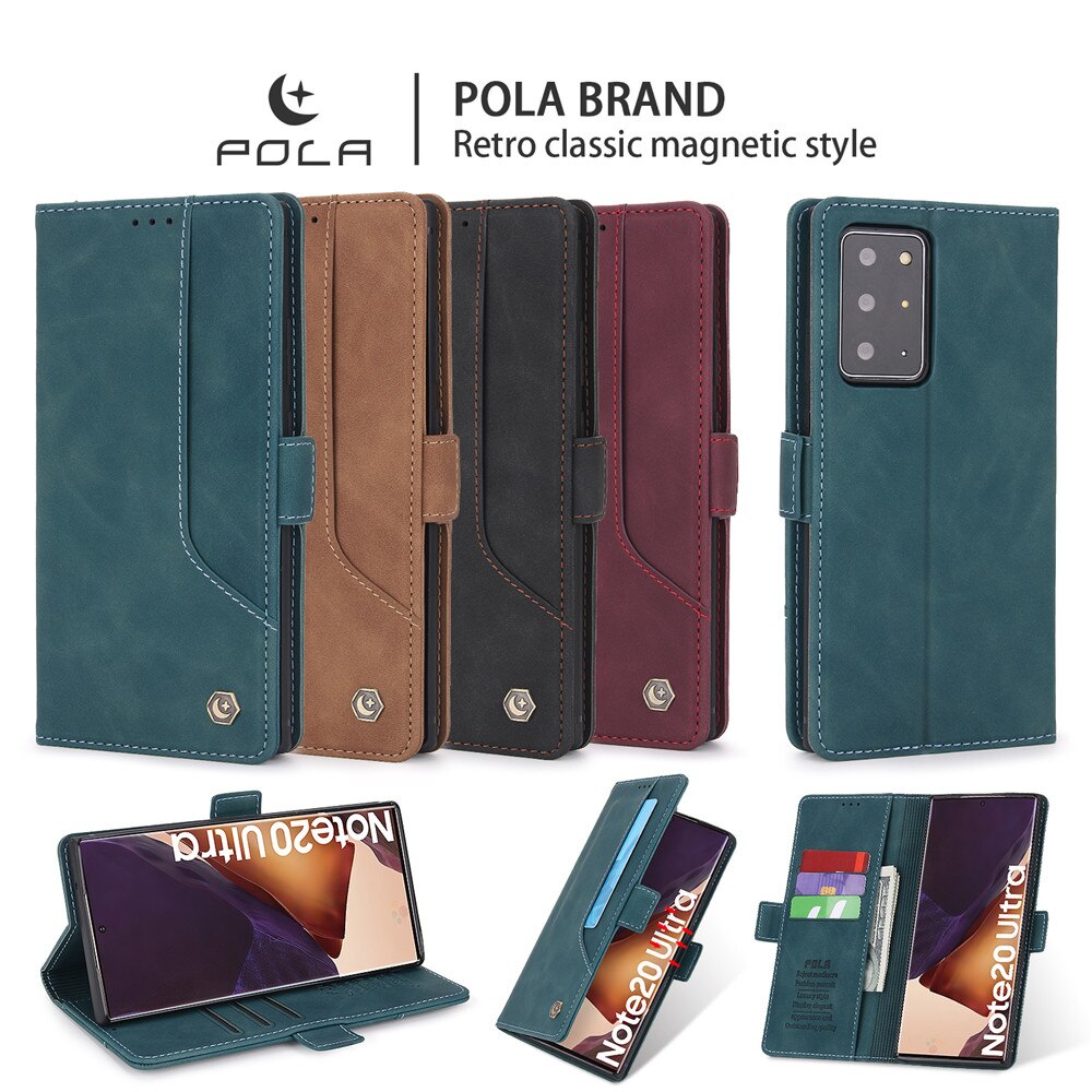 Luksusowe skórzane etui do Samsung Galaxy Note 20 Ultra 10 9 Plus + Note20ultra magnetyczne klapki portfel karty torby na telefony pokrywa Coque