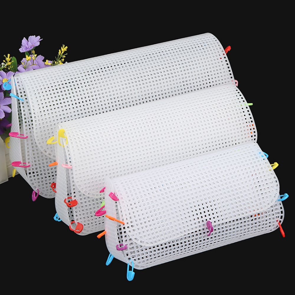 Plastic Weaving Plastic Mesh Cloth DIY Handcraft Bags Weaving Material Latch Hook Bags Made Grid Craft Supplies For Bag Making