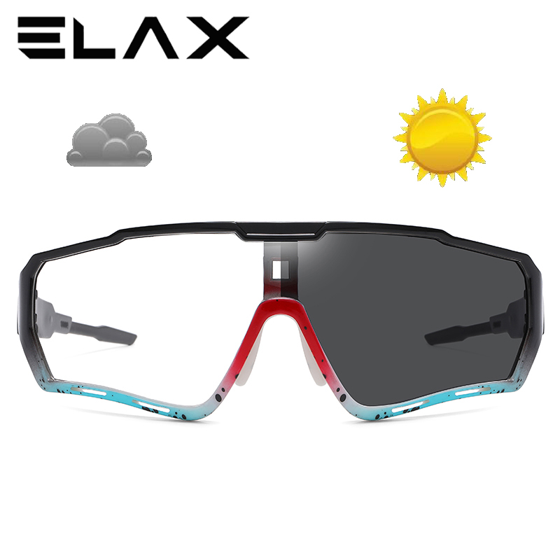 ELAX Gloednieuwe Stijl Meekleurende Zonnebril Sport Mannen Vrouwen Mtb Fiets Brillen Fietsbril