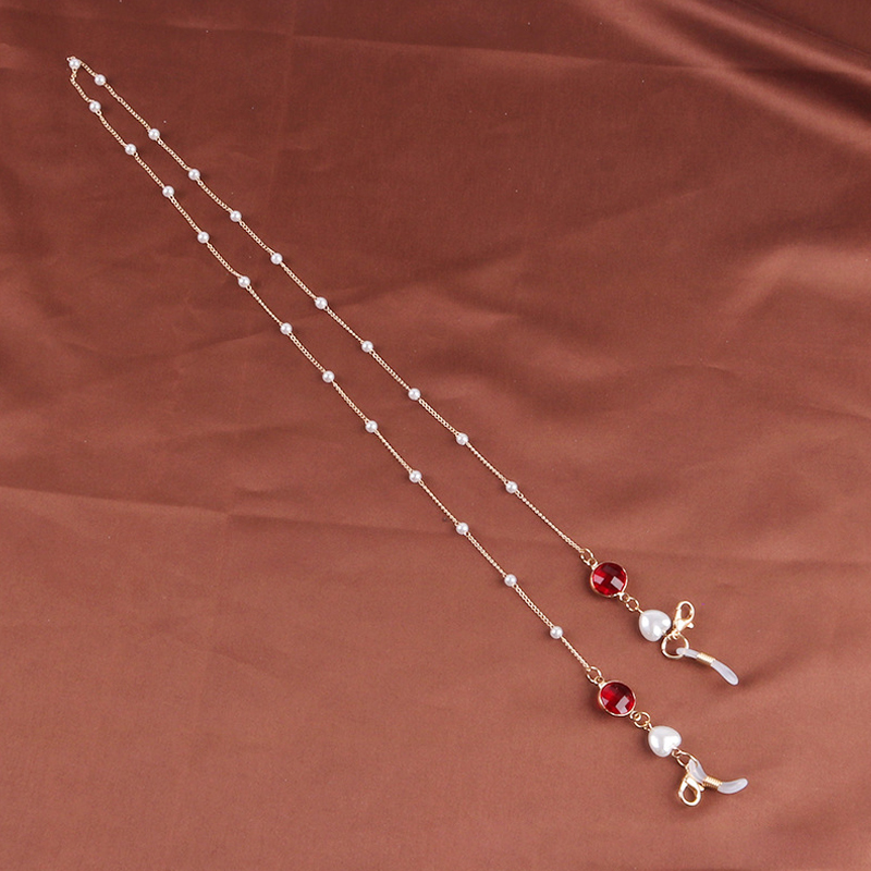 Okulary przeciwsłoneczne okulary przeciwsłoneczne okulary uchwyt na łańcuszek przewód smycz naszyjnik łańcuszek robić okularów okulary uchwyt na przewód smycz na szyje lina: Czerwony