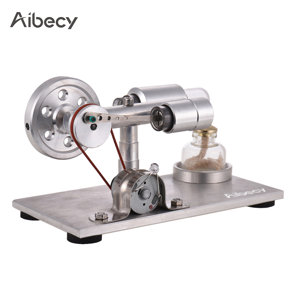 Aibecy Air Stirling Engine Motor Model Elektriciteit Power Generator met LED Natuurkunde Educatief Speelgoed