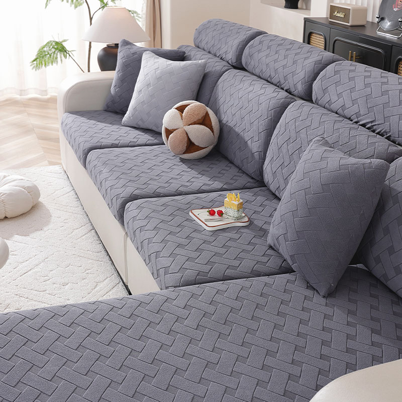 Elastic Sofa Cover Luxury Adjustable Elastic Couch Cover for Living Room Sofa Seat Cover 1 2 3 4 seat l shaped full set: MAIZE / 60*180cm