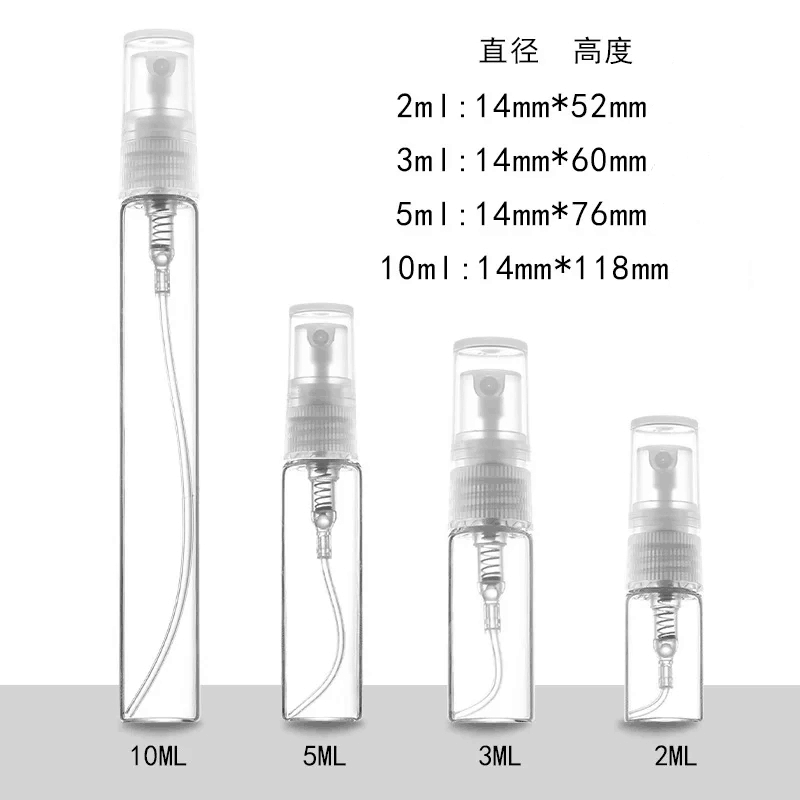 1/2/4szt. 2ml 3ml 5ml 10ml mini przenośne butelki Puste pojemniki Butelki na perfumy rozpylać robić wielokrotnego napełniania Próbki kosmetyczne Szkło