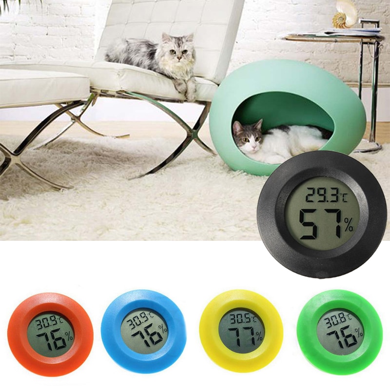 Hushåll mini husdjur lcd digital termometer hygrometer kyl och frys temperatur fuktighetsmätare detektor inomhustermometer