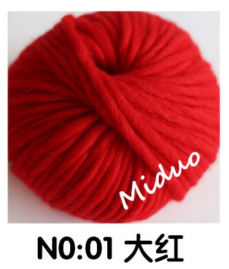 6mm Natural Merino Wool Chunky Yarn Felt Wool Roving Soft Yarn for Spinning Hand Knitting Spin Yarn Winter Warm Free Needle 150g: Big Red