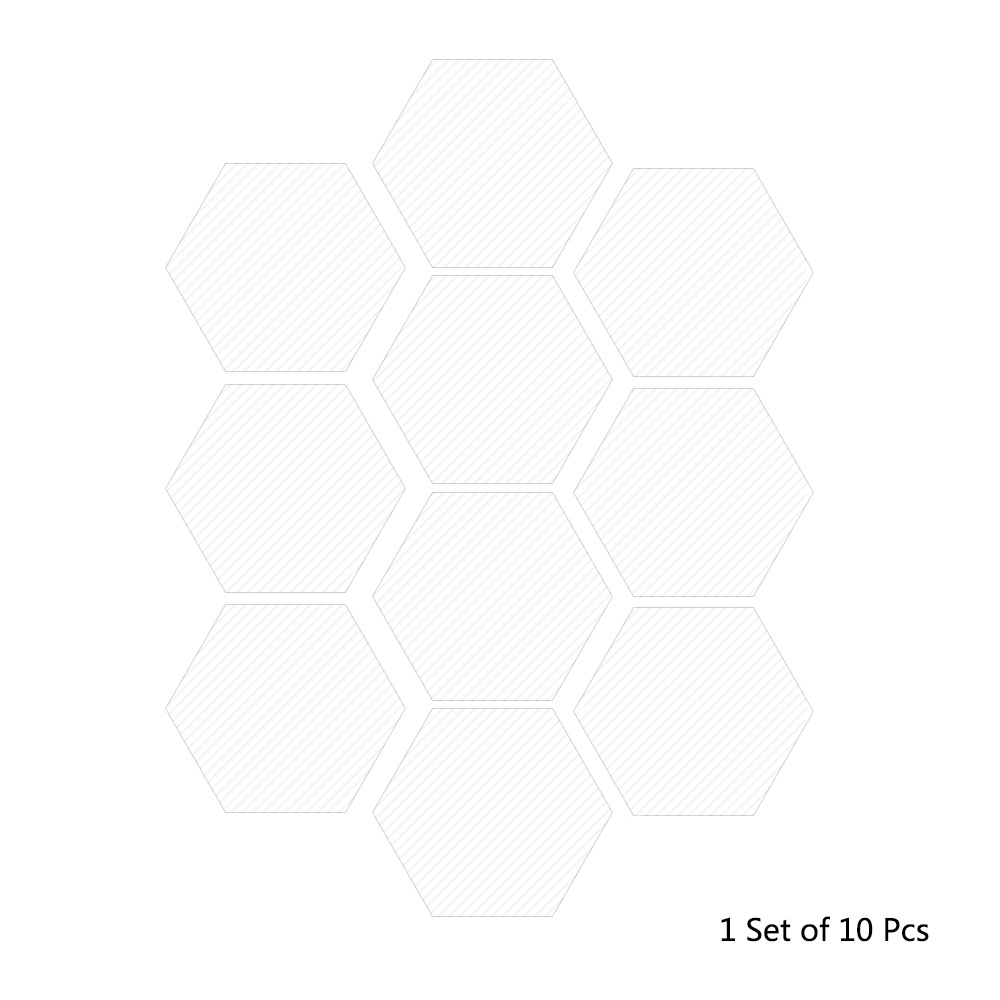10pcs/Set PVC Imitation Marble Hexagonal Tile Stickers Bathroom Kitchen DIY Home Nonslip Floor Tiles DIY 3D Stickers Home Decor: 05