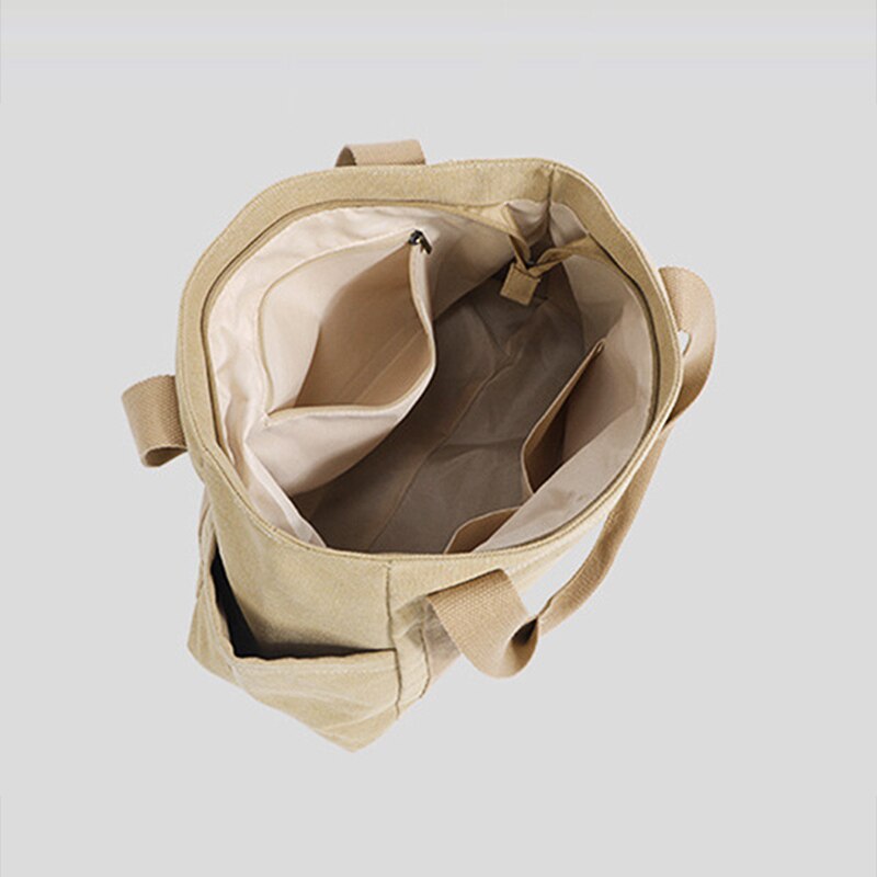 A4 Lege Vrouwelijke Schouder Canvas Tas Grote Vrouwen Canvas Tote Bag Met Rits China Mode Grote Stof Doek Tassen voor Vrouwen