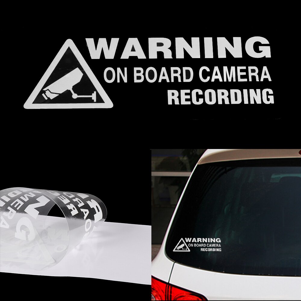 1pc vinyladvarsel om bord kameraoptagelse vinduesbil auto vinyl sticker indretning bil styling dekorationsværktøj tilbehør