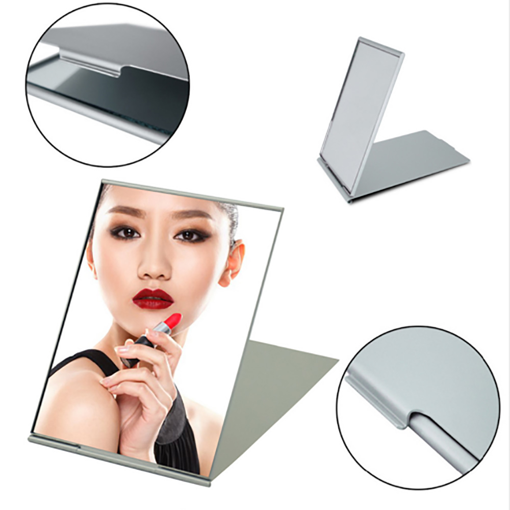 Ultra-dunne make spiegel make-up spiegel cosmetische make-up tas rechthoekige opvouwbaar compact make-up opklapbare spiegel