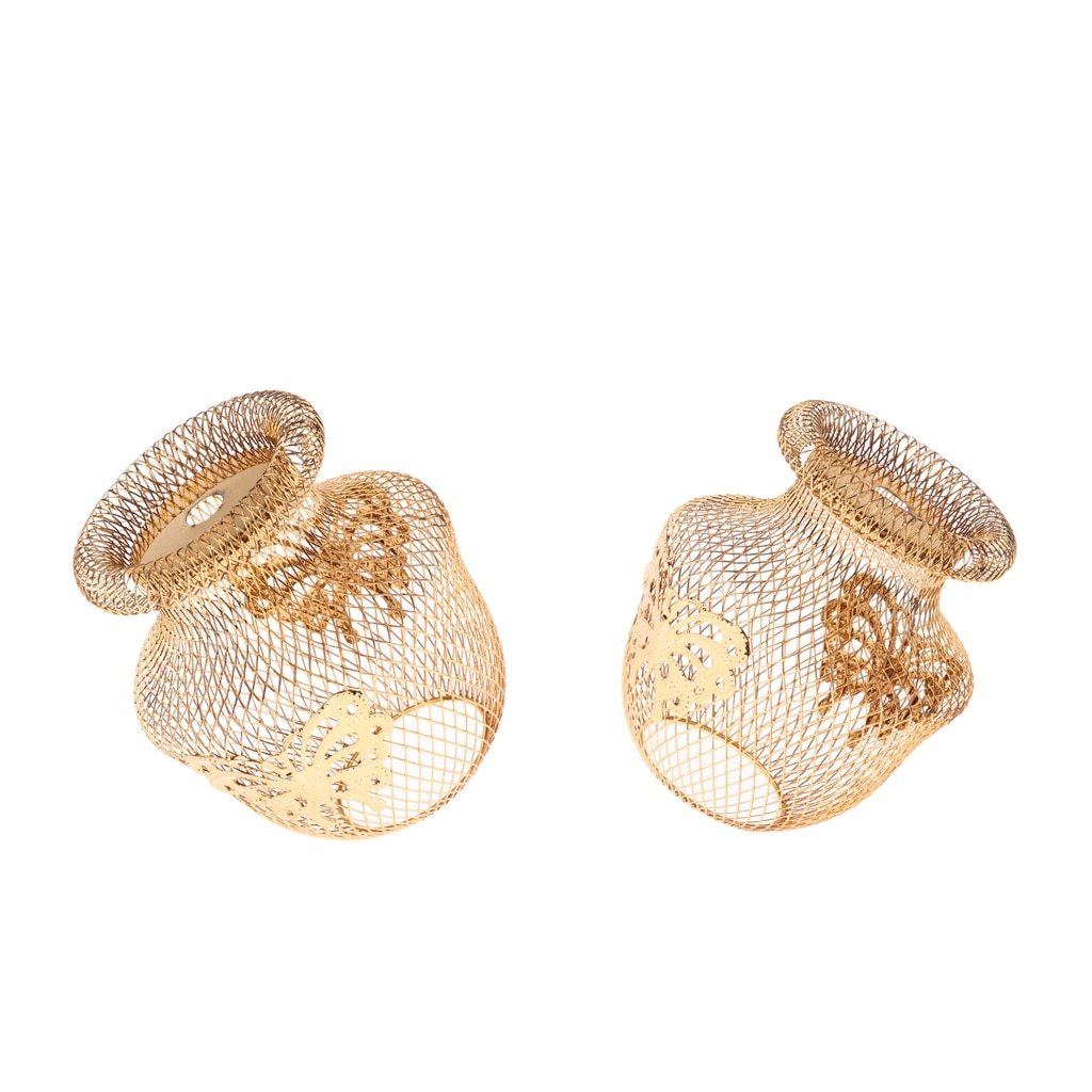 2Pcs Iron Table Lamp Shade Modern Standard Flower Vase Style Butterfly Pattern Lamp Shade Gold