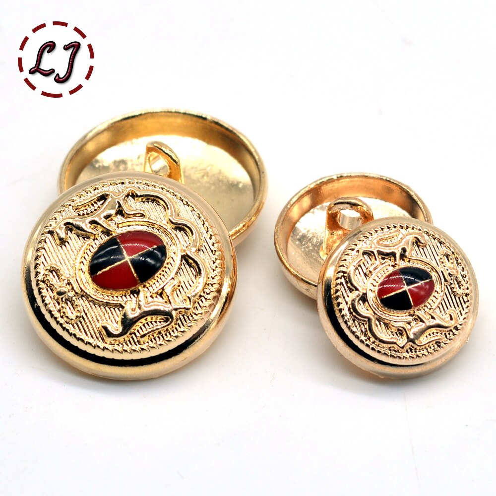 Botón de metal para coser, de estilo británico botones decorativos para abrigo, accesorios de ropa, álbum de recortes DIY, 15mm, 20mm, 10 unids/lote,