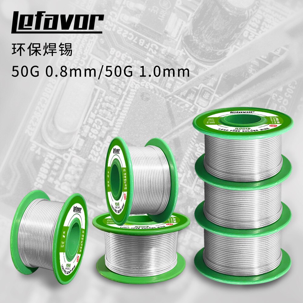 1pcs 50g 0.8mm 1.0mm Solder Wire Lead-Free Soldering Wire Environmental Protection Roll Soldering Tools Sn99.3Cu0.7 Welding