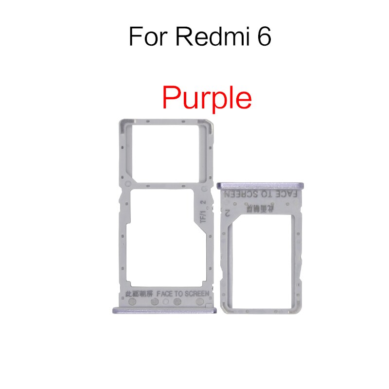 1 Pcs Sim Card Tray Slot Houder Adapter Accessoires Voor Redmi 6 6A Vervangende Onderdelen: ForRedmi 6 6A Purple