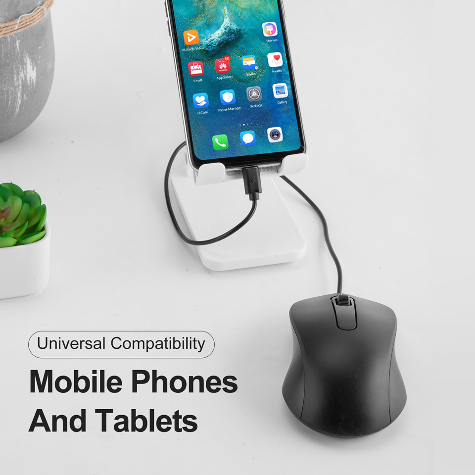 HKXA 3D Type C Wired Mouse Gaming Mouse Silent Ergonomics Optical Mouse 1000 DPI Computer Mouse Gamer for PC/Laptop/Desktop