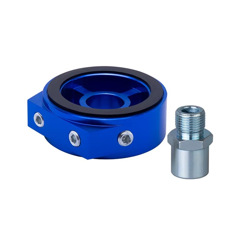 M20*1.5 and 3/4-16 Universal Oil Filter Cooler Sandwich Plate Adapter/Oil Adapter/car meter sw1: Blue