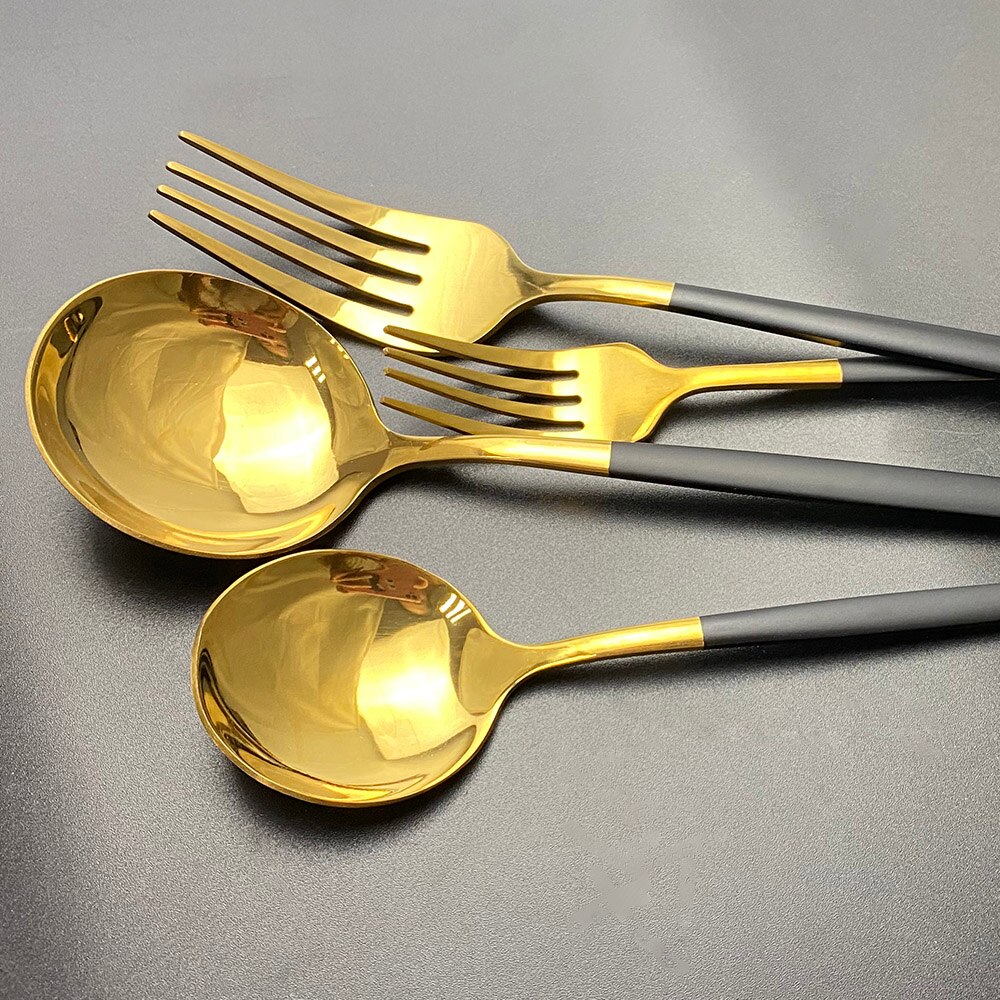 20 st färgglada bestick set guld bestick set dessert gaffel sked 304 rostfritt stål servis set glänsande kök servis set