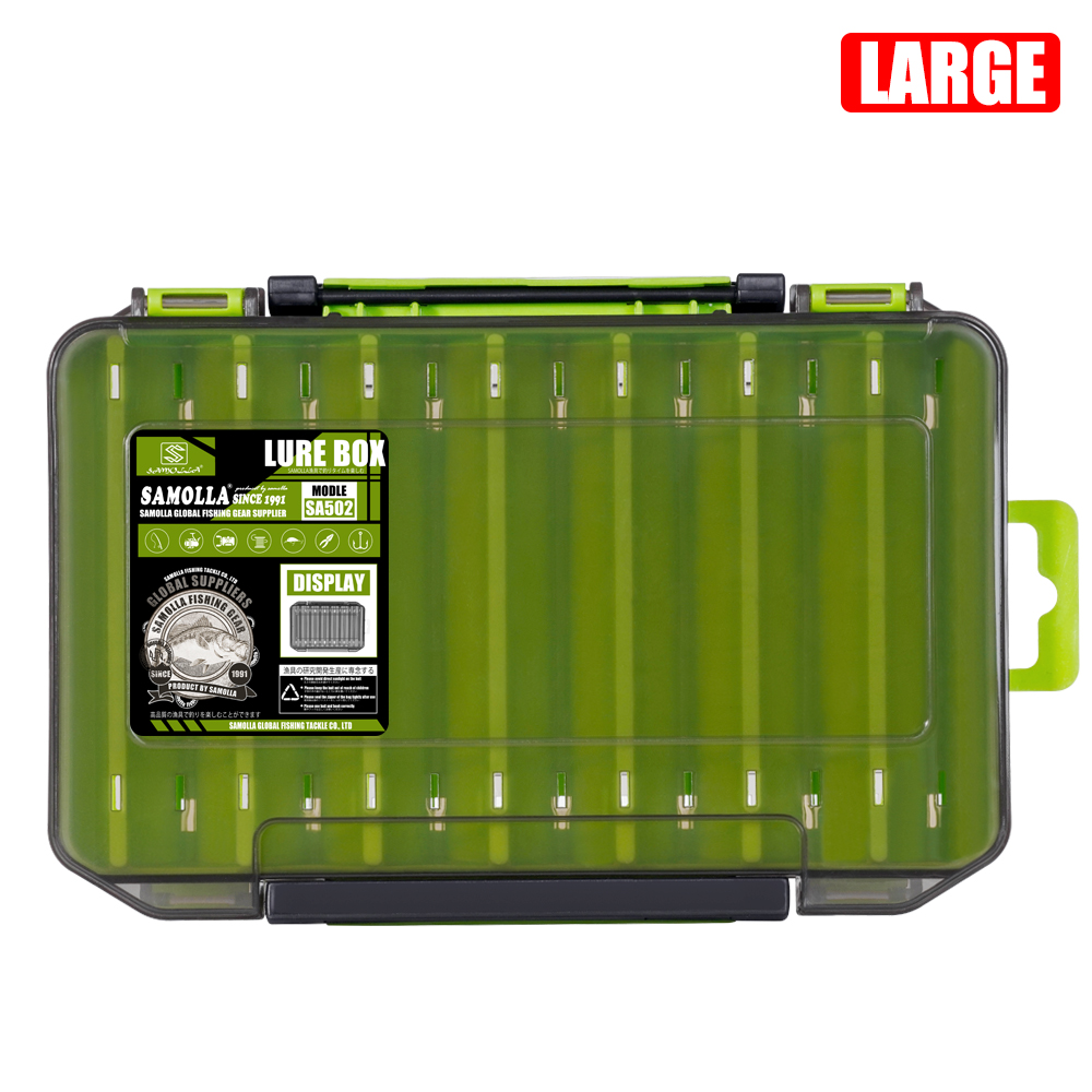 SAMOLLA Double-Sided Compact Tackle Box - Streamline Fishing with Durable, Versatile Organizer for Lures, Hooks, Baits: Light Grey