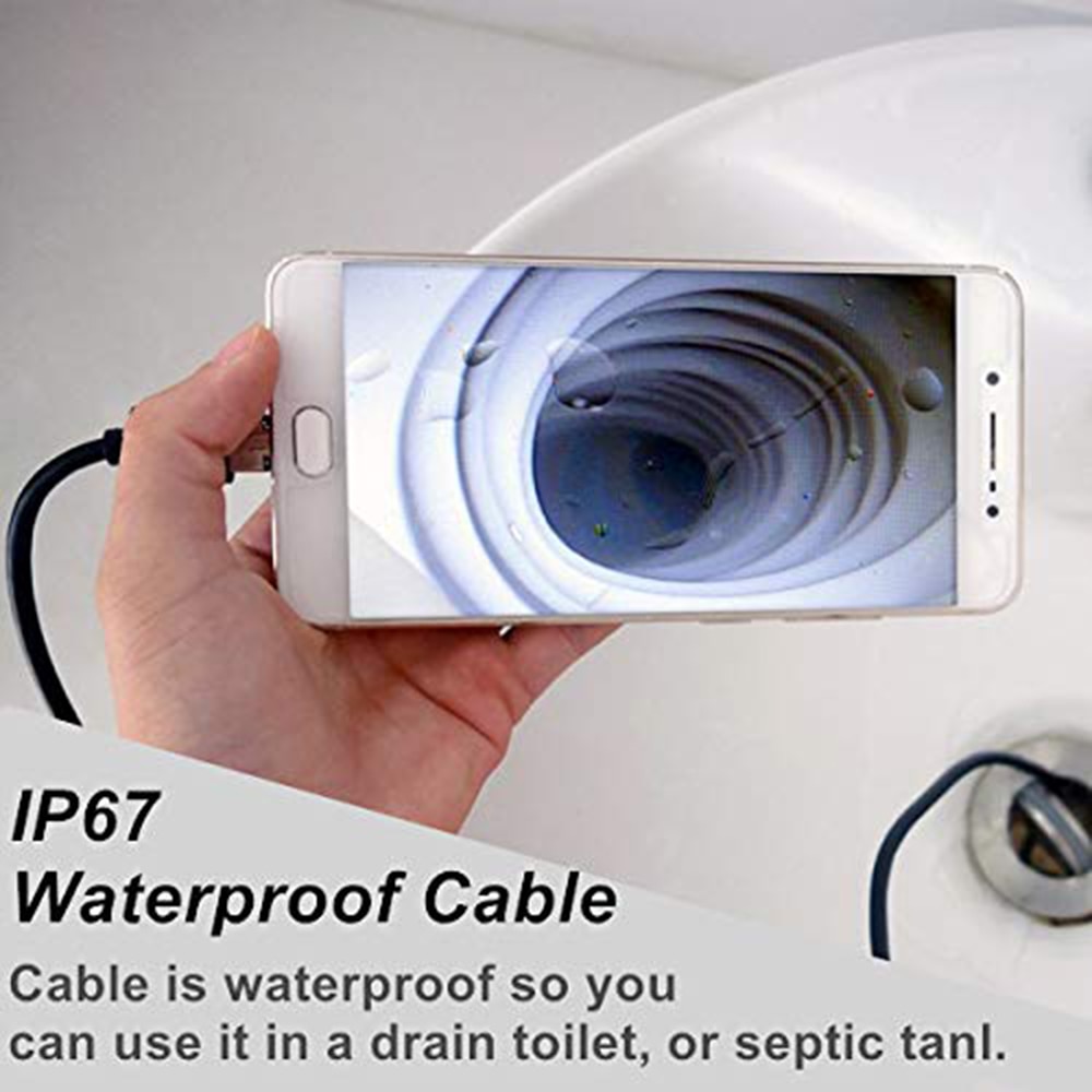 Android Endoscope Camera 8mm Lens Semi Rigid Wire USB/Type-C Android Phone Windows PC Endoscope Borescope Waterproof Inspection