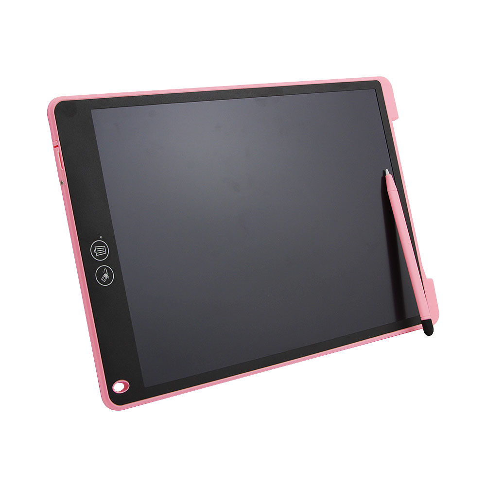 CHYI LCD Writing Tablet Digital Erasable Drawing Pad 12 Inch Partially Erasing Epaper Electronic Notepad Rough Handwriting Board: Pink