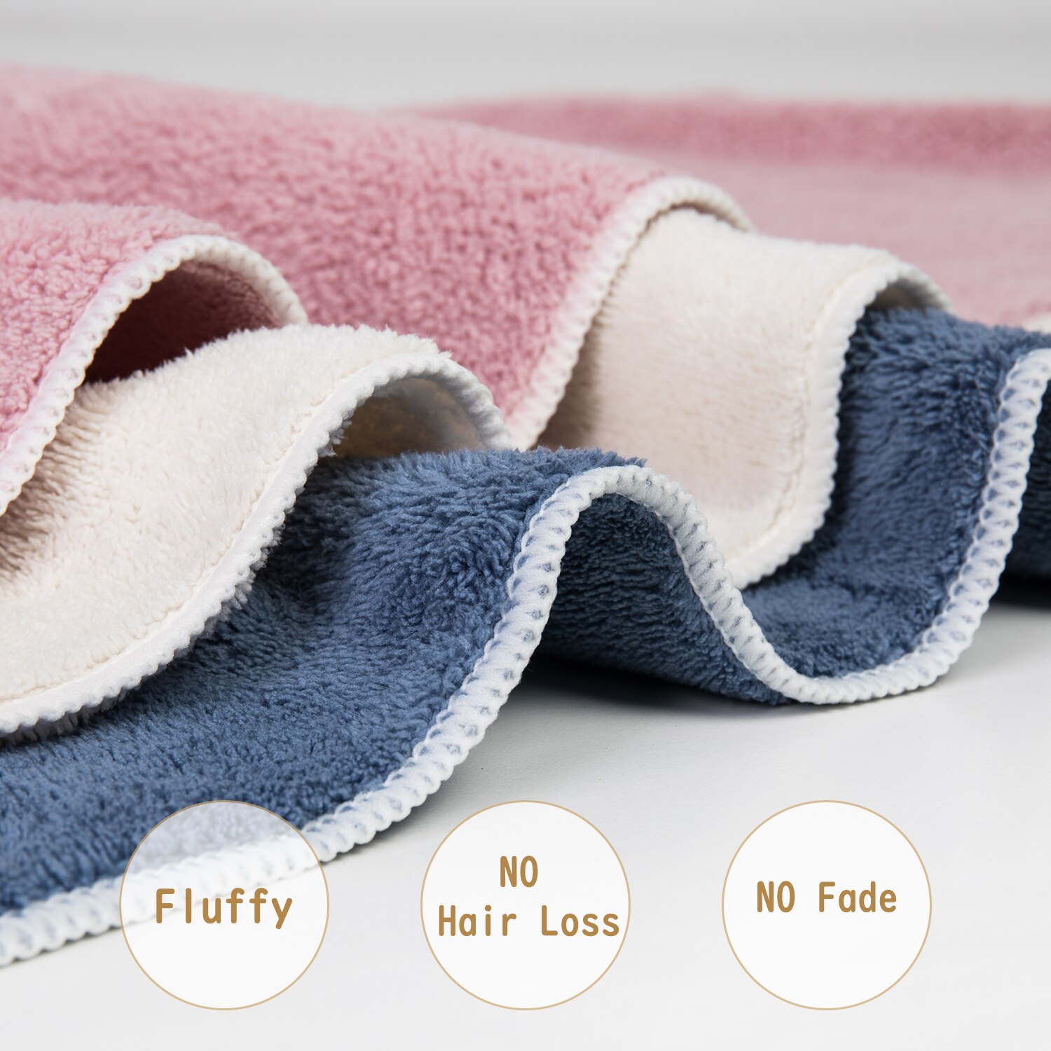 Face towel super soft and super absorbent not easy to fade skin-friendly 100% coral fleece material 35 × 75cm 6 packs