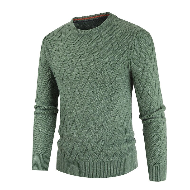 Männer Oansatz Wolle Jumper Herbst Winter Warm Patchwork Bequeme Lange Hülse Kleidung Gestrickte Beiläufige Männliche Pullover Dropshopping: Armee Grün / XXXL